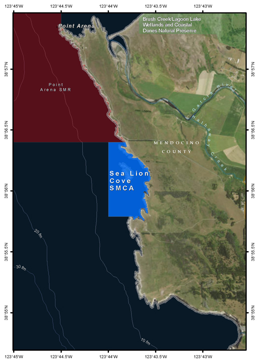 Map of Sea Lion Cove State Marine Conservation Area - click to enlarge in new tab